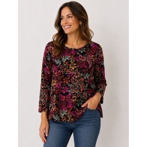 Investments Women's Floral Blouse Flowy Top Workwear Office XL